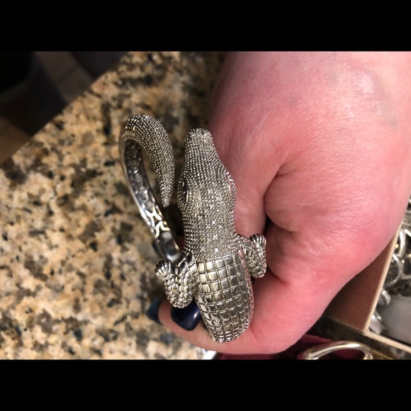 Macy's Jewelry - Diamond and silver crocodile cuff *